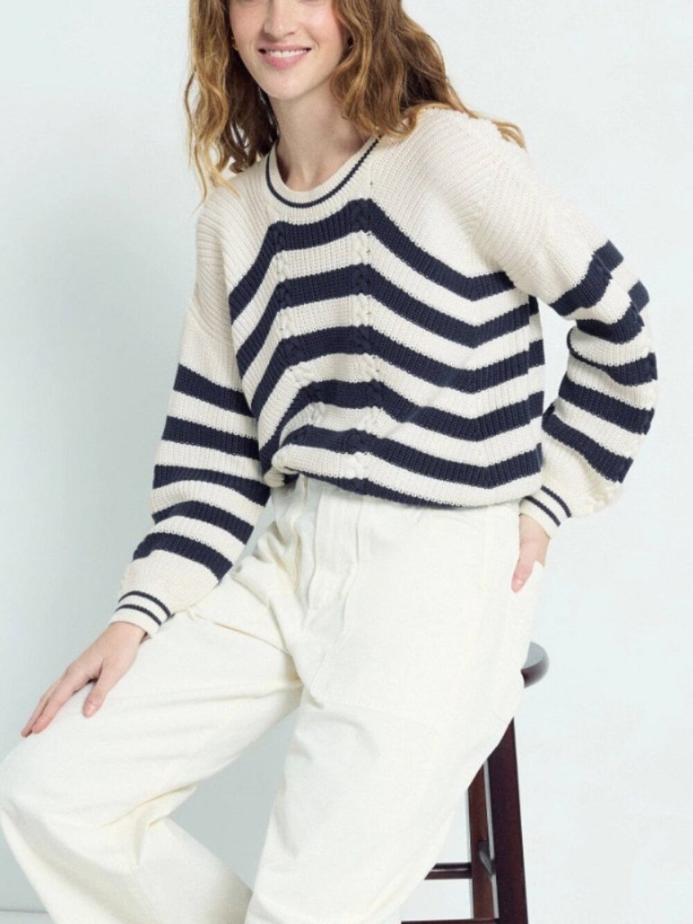 SPLENDID KNIT Vienna Chevron Sweater M Cotton